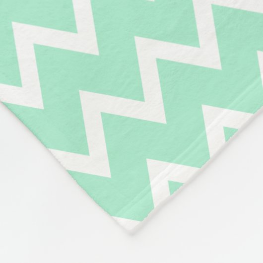 Mint Green en White Chevron Pattern Fleece Deken (Hoek)