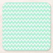 Mint Green en White Chevron Pattern Kartonnen Onderzetters (Voorkant)