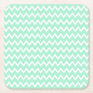 Mint Green en White Chevron Pattern Kartonnen Onderzetters