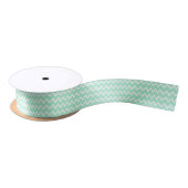 Mint Green en White Chevron Pattern Satijnen Lint (Spoel)