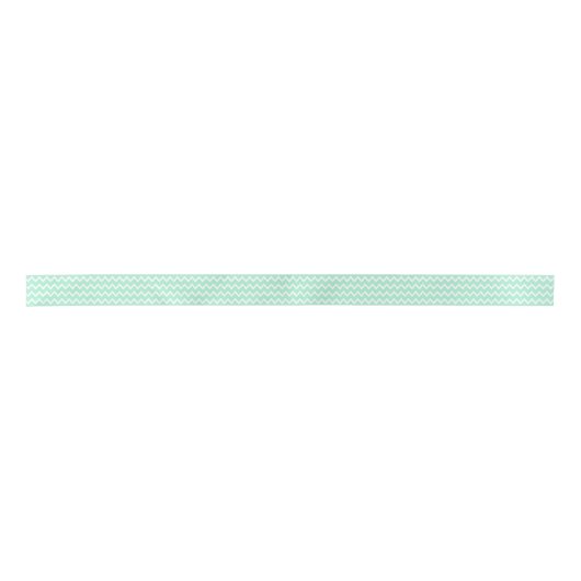 Mint Green en White Chevron Pattern Satijnen Lint (Voorkant)