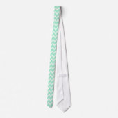Mint Green en White Chevron Pattern Stropdas (Achterkant)