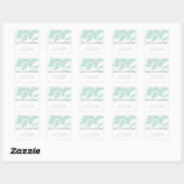 Mint Green en White Damask Vierkante Sticker (Vel)