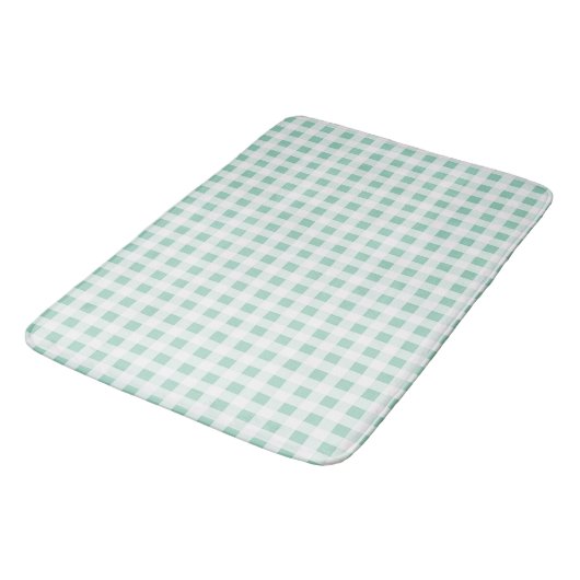 Mint Green en White Gingham Badmat (Gekanteld)