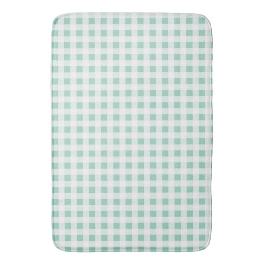 Mint Green en White Gingham Badmat (Voorkant Verticaal)
