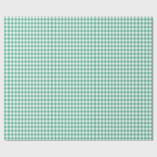 Mint Green en White Gingham Cadeaupapier (Vlak)