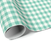 Mint Green en White Gingham Cadeaupapier (Rol Hoek)