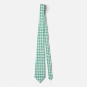 Mint Green en White Gingham Stropdas (Voorkant)