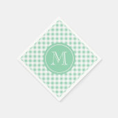 Mint Green en White Gingham, uw monogram Servet (Hoek)