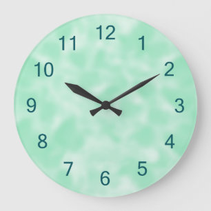 Mint Green en White Mottled Grote Klok