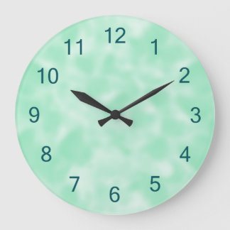 Mint Green en White Mottled Grote Klok