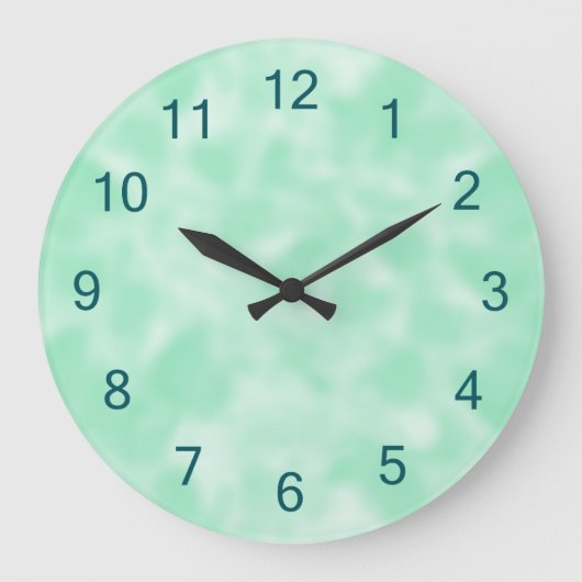 Mint Green en White Mottled Grote Klok (Voorkant)