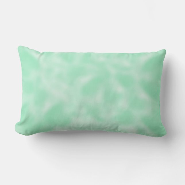 Mint Green en White Mottled Kussen (Voorkant)