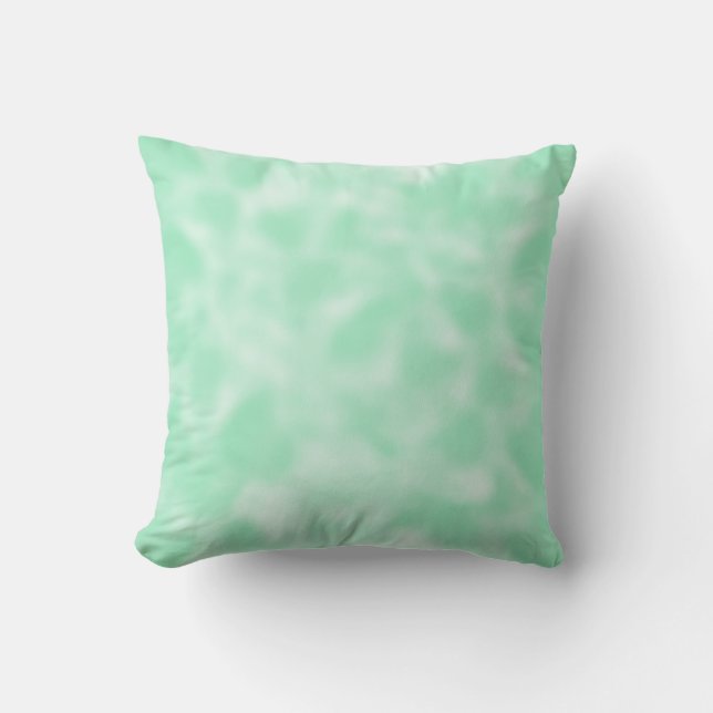 Mint Green en White Mottled Kussen (Voorkant)