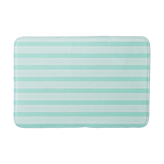 Mint Green en White Stripes Pattern Badmat (Voorkant)