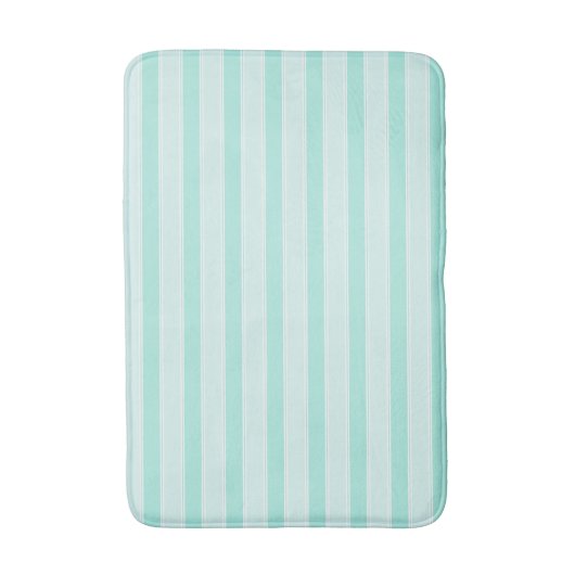 Mint Green en White Stripes Pattern Badmat (Voorkant Verticaal)
