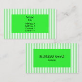 Mint Green en White Stripes Pattern Visitekaartje (Voorkant / Achterkant)