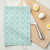 Mint Green en White Theedoek (Quarter Fold)