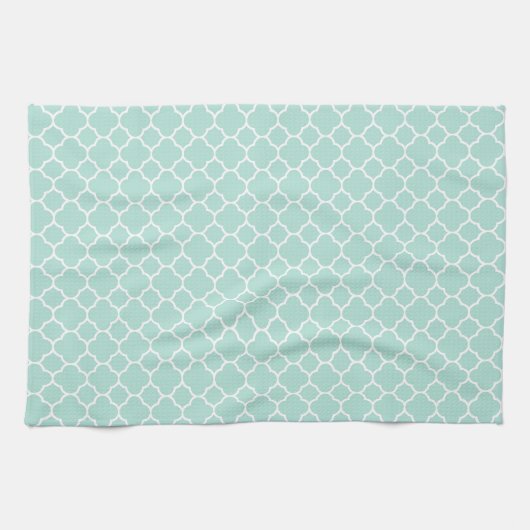 Mint Green en White Theedoek (Horizontaal)