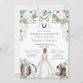 Mint Green en White Western Vrijgezellenfeest Kaart (Voorkant)