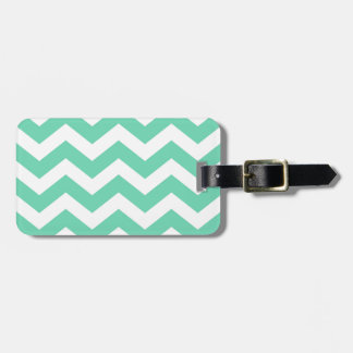 Mint Green en White Zigzags Bagagelabel