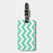 Mint Green en White Zigzags Bagagelabel (Voorkant verticaal)