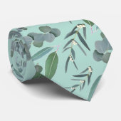 Mint Green Eucalyptus Greenery Pattern Stropdas (Opgerold)