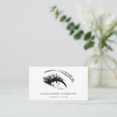 Mint Green Eye Sketch Modern Makeup Artist Visitekaartje (Staand voorkant)