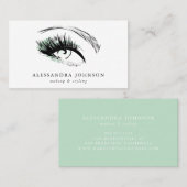 Mint Green Eye Sketch Modern Makeup Artist Visitekaartje (Voorkant / Achterkant)