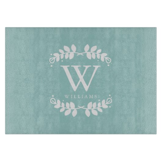 Mint Green Family Monogram Snijplank (Voorkant)