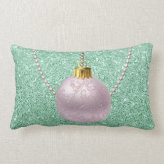 Mint Green Faux Glitter Soft Pink Ornament Kussen