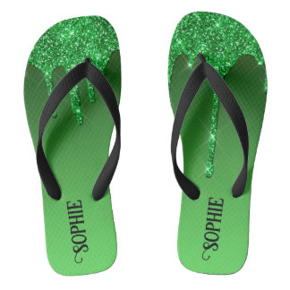 Mint Green Faux Glitter Teenslippers
