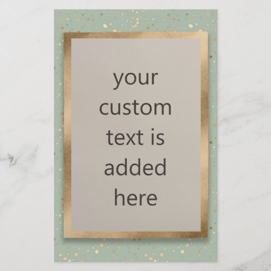 Mint Green & Faux Gold Foil Confetti Stippen Aange Flyer (Voorkant)