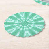 Mint Green Faux Tulle Design Kartonnen Onderzetters (Gekanteld)