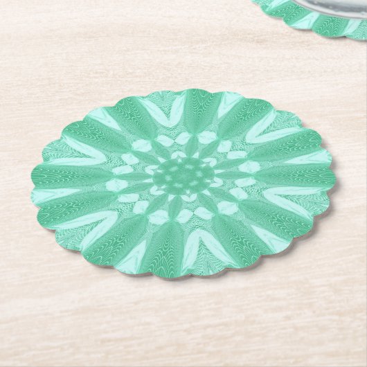 Mint Green Faux Tulle Design Kartonnen Onderzetters (Gekanteld)