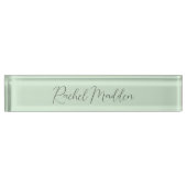 Mint Green Feminine Minimalist Script Custom Name Naambordje (Voorkant)