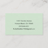 Mint Green Feminine Minimalist Script Custom Name Visitekaartje (Achterkant)
