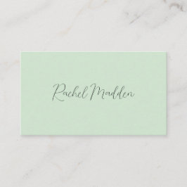 Mint Green Feminine Minimalist Script Custom Name Visitekaartje