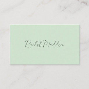 Mint Green Feminine Minimalist Script Custom Name Visitekaartje