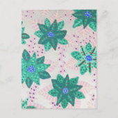 Mint Green Festive Floral Print Briefkaart (Voorkant)