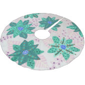 Mint Green Festive Floral Print Kerstboom Rok (Gekanteld)