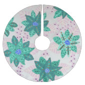 Mint Green Festive Floral Print Kerstboom Rok (Voorkant)
