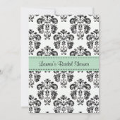 Mint Green Fleur de Lis Bridal Shower-uitnodiginge Kaart (Achterkant)