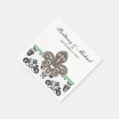 Mint Green Fleur de Lis Wedding Servetten (Hoek)