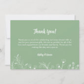 Mint Green Floral  Baby shower Bedankkaart (Voorkant)