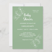 Mint Green Floral Baby shower Kaart (Voorkant)