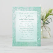 Mint Green Floral Border Kaart (Staand voorkant)