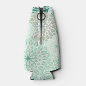 Mint Green Floral Bottle Cooler (Achterkant)