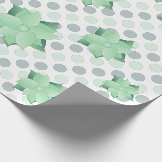 Mint Green Floral Cadeaupapier (Hoek)