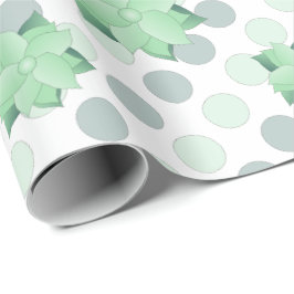 Mint Green Floral Cadeaupapier